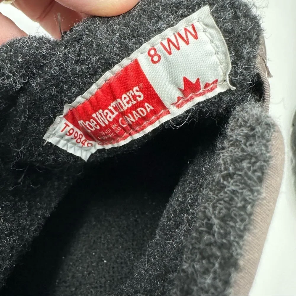 Toe Warmers Canada Womans Taupe Active Wool Lined Waterproof Ankle Boot size 8W‎